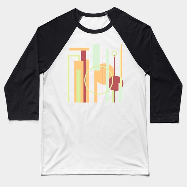 Mid century pattern geometric chic Baseball T-Shirt by carolsalazar